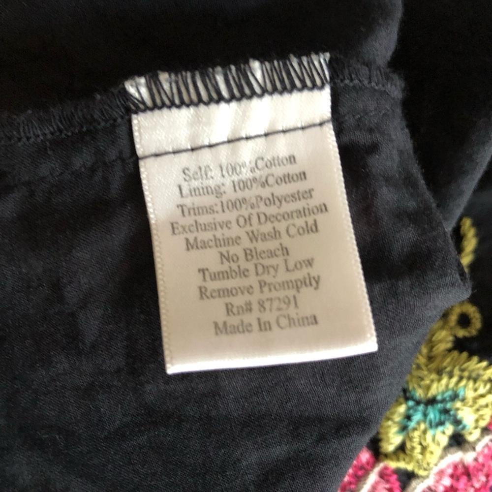 Johnny Was Embroidered Black Tank Dress - Picture 8 of 9